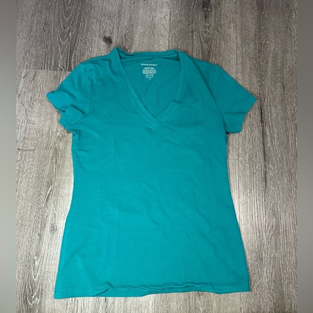 Banana Republic Women's Short Sleeve Teal Top size small
